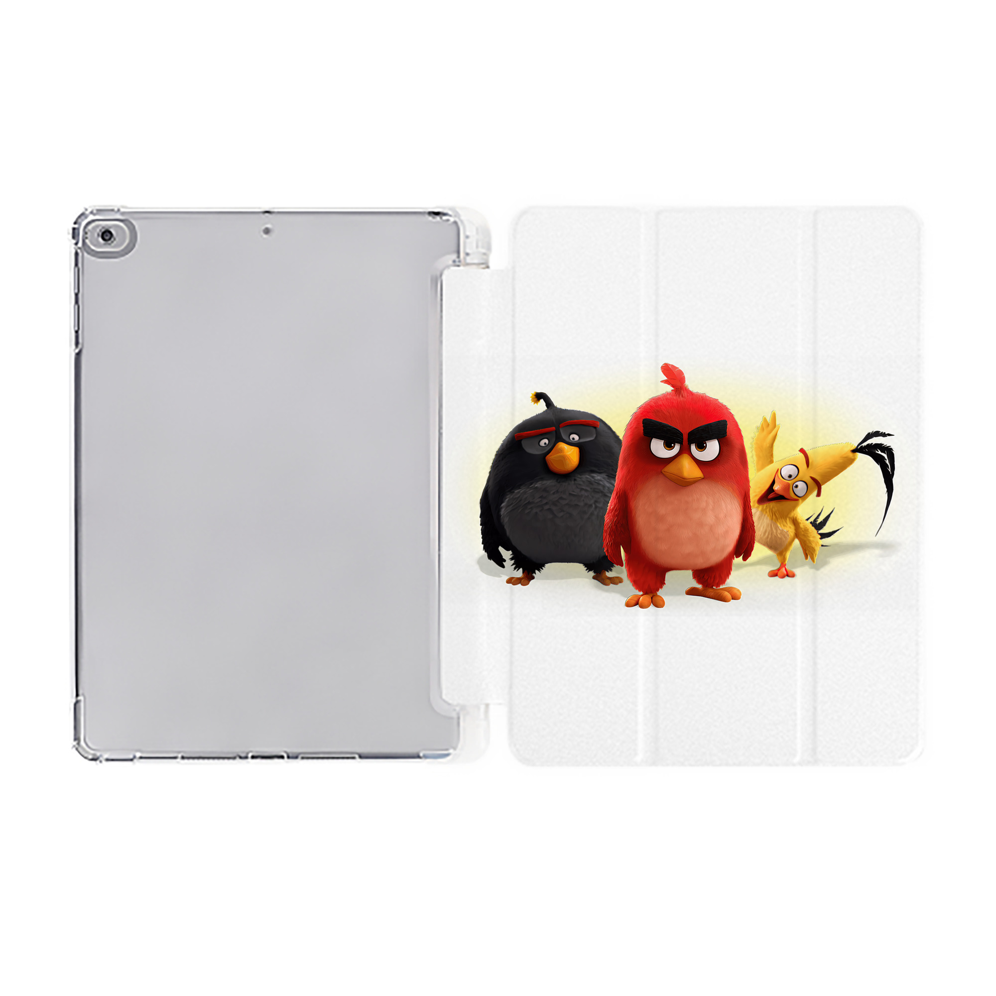 （画像用） Angry Birds アングリーバード IPad ケース ペン収納付き 三つ折りスタンド PUレザー×シリコン 対応機種9.5/10.5/10.9インチ